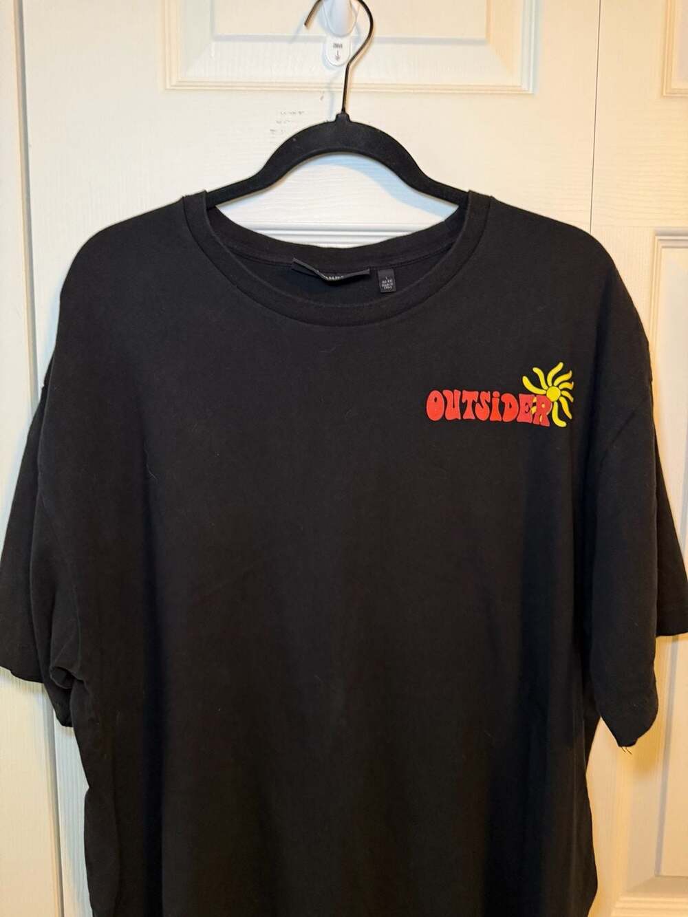 No Boundaries Men's Black Outsider Graphic Oversized T-Shirt Size L